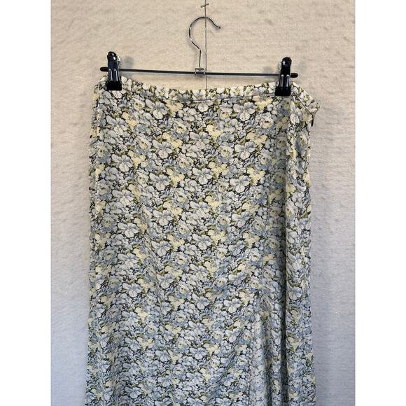 H&M 101255 Women Skirt Fairy Blue and White Side Zip Long Slit Coquette Size 10 - Picture 3 of 9